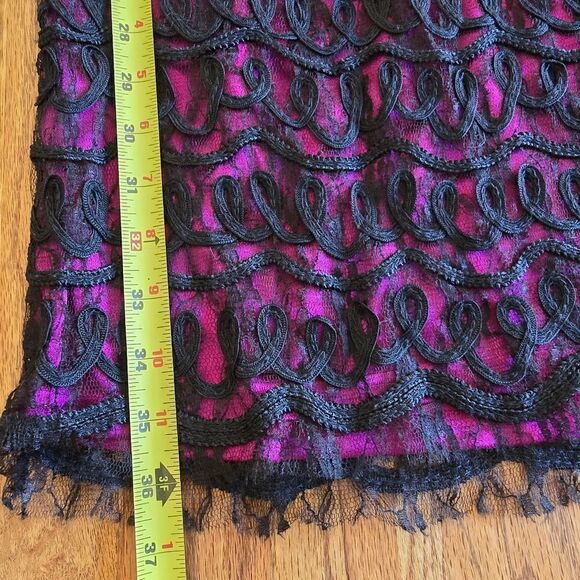 Sue Wong Black and Pink Beaded V-neck Cocktail Dress Size 4 - Picture 11 of 11